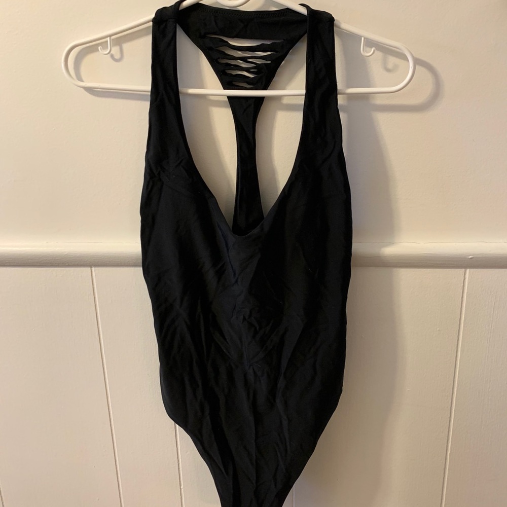 NWT Aerie Black High Cut One Piece Swimsuit
